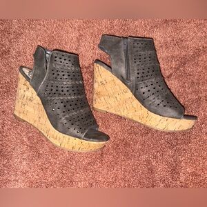 Fergalicious Black Perforated Wedges